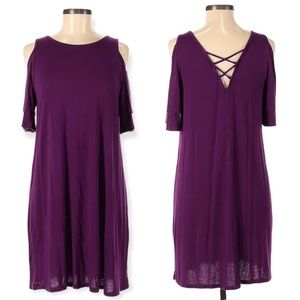 Dee Elly NWT Purple Cold Shoulder Dress - XS